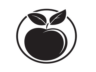 Fruit icon vector illustration solid black white background food symbol