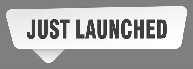 Obraz premium just launched sign. just launched white sticker isolated on gray background