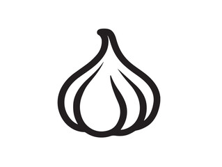 Garlic icon vector illustration solid black on white background