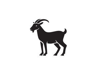 Goat icon vector illustration solid black on white background graphic