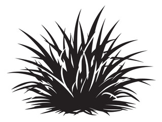 Grass icon vector illustration solid black on white background theme
