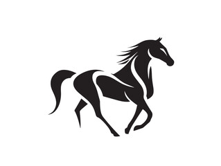 Horse icon vector illustration solid black on white background theme