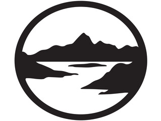 Lake icon vector illustration solid black on a white background
