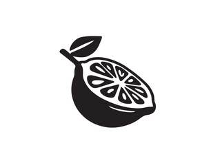 Lemon icon vector illustration solid black on white background theme