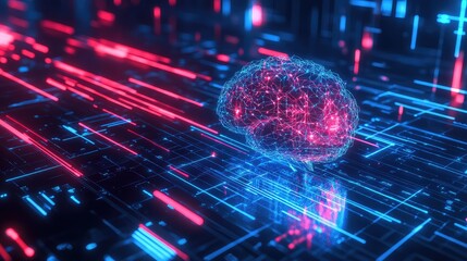 Artificial intelligence brain processing digital data network