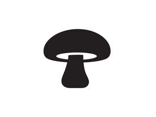 Mushroom silhouette icon vector illustration solid black white background graphic
