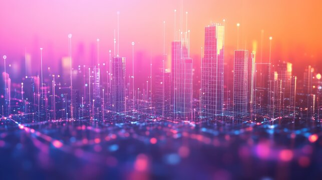 Smart city connecting data network and computing communication