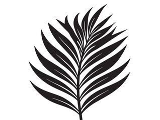Obraz premium Palm leaf icon vector illustration solid black white background tropical design