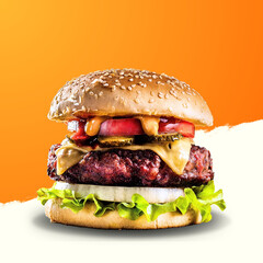 hamburger on a white background