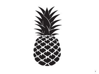 Pineapple icon vector illustration solid black white background sweet symbol