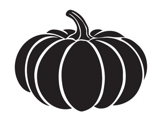 Pumpkin icon vector illustration solid black white background fall holiday