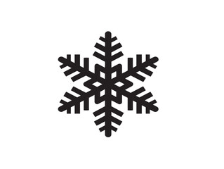 Snowflake icon vector illustration solid black on a minimalist white background