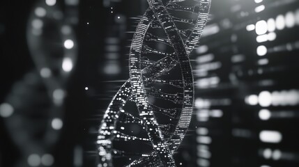 Dna helix structure representing genetic data and science