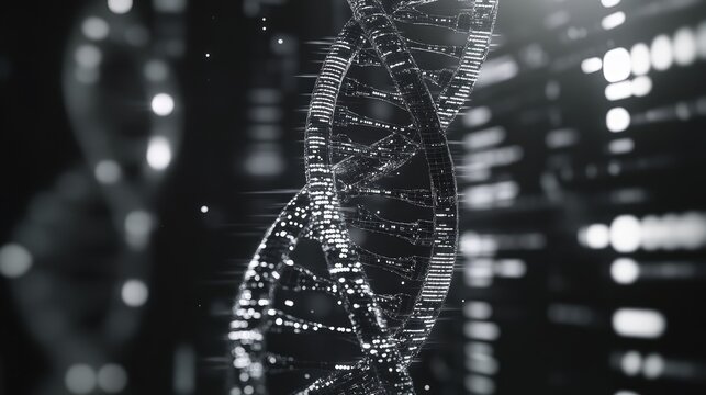 Dna helix structure representing genetic data and science