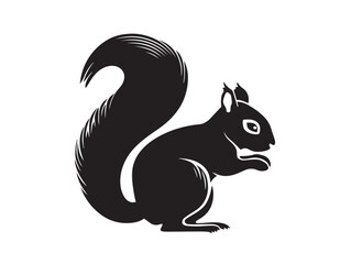 Squirrel icon vector illustration solid black on a white background