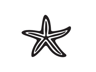 Starfish icon vector illustration solid black on a white background