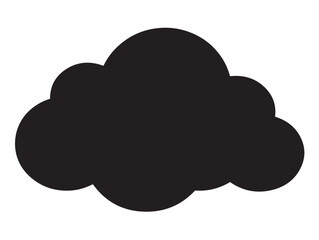 Storm cloud icon vector illustration solid black on a minimalist white background