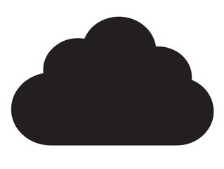 Storm cloud icon vector illustration solid black on a pure white background