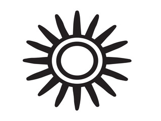 Sun icon vector illustration solid black on a pure white background