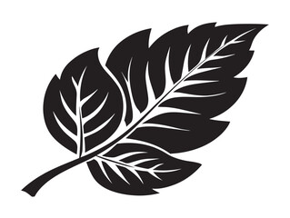 Fototapeta premium Tree leaf icon vector illustration solid black on a clean white background