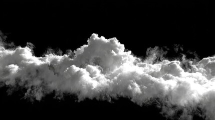 Fluffy white clouds floating against a dark background in a mystical, dreamlike scene during a quiet afternoon