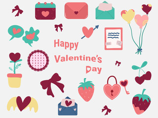 Valentine's Day Vector Clip Art . Perfect for greeting cards, DIY decor, and digital designs. 