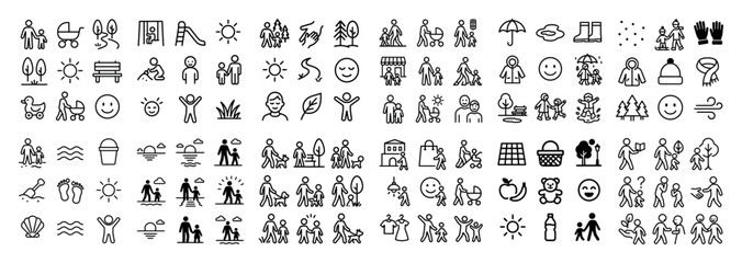 Fototapeta premium Assorted black and white icons collection