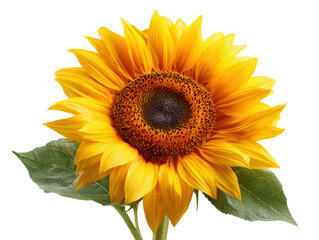 Obraz premium Bright sunflower with vibrant yellow petals and dark center, showcasing natural beauty and freshness
