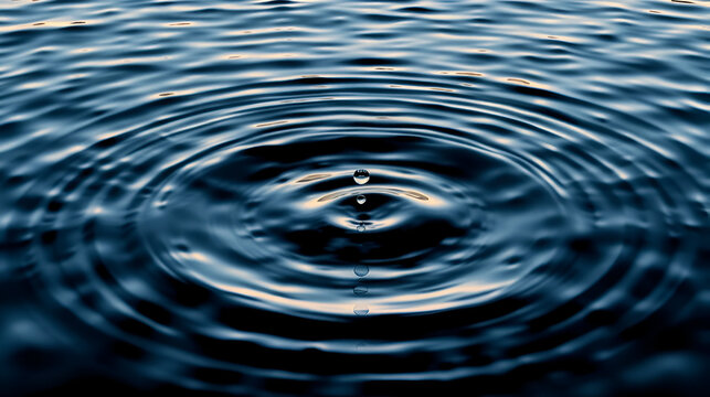 Rippling water surface, concentric circles from dropped object, design, photography, texture
