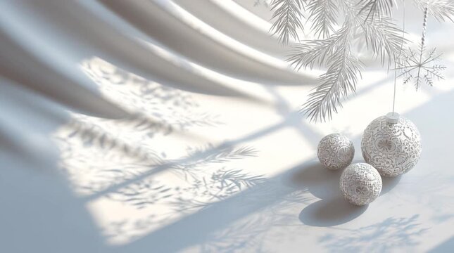 A clean and minimalist holiday background, featuring elegant depth and subtle soft shadows, creating a sophisticated and serene ambiance perfect for seasonal branding and designs.