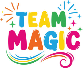 playful creative solid color team magic bright teamwork vector design