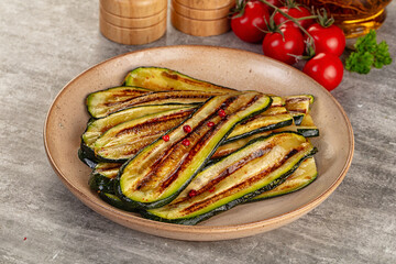 Grilled young zucchini for snack