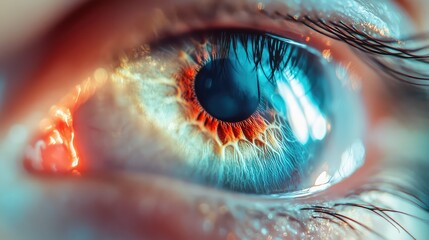 Human eye macro shot showing detailed iris patterns