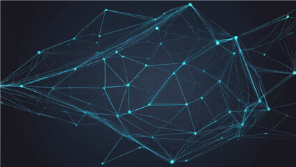 Abstract blue technology background with wave lines, vector illustration of digital network design