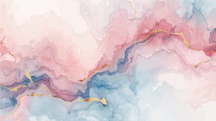 Abstract grunge watercolor paper texture background with blue paint splashes