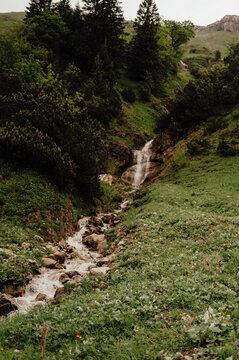Alpine Stream and Waterfall, Allg&auml;u Alps, Germany