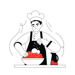 Bread Kneading Flat Illustration EPS 10 File 