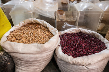 Beans and grains for sale in public municipal market