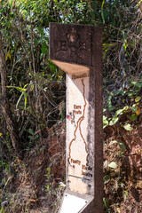 Estrada Real road sign in Bichinho, Minas Gerais state, Brazil