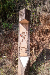 Estrada Real road sign in Bichinho, Minas Gerais state, Brazil