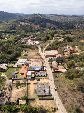 Beautiful aerial view to historical countryside town of Bichinho