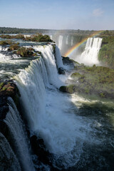 Beautiful view to rainforest waterfalls in Iguaçu Falls