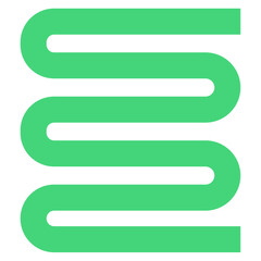 Green Abstract Zigzag Line