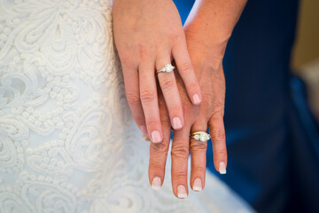 Fototapeta premium Mother and Daughter Showing Matching Diamond Rings