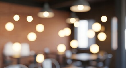 Blurred Warm Lights Create a Cozy and Inviting Ambiance in an Indoor Setting.