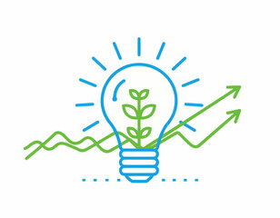 Business Growth and Eco Innovation Vector Illustration