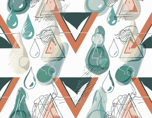 Modern Organic and Geometric Seamless Pattern