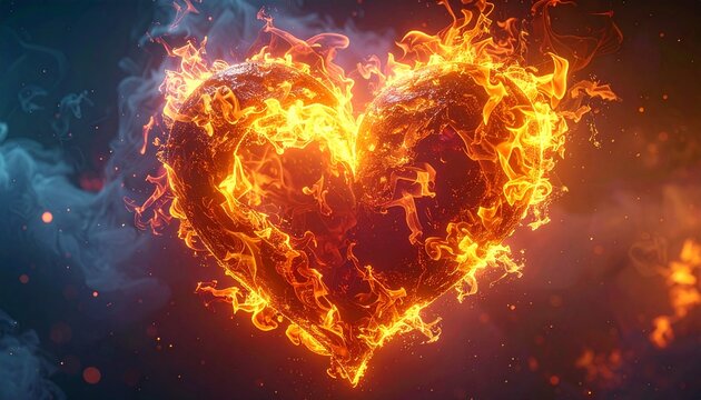 Flamy heart symbol