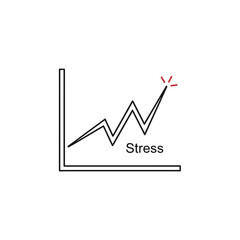 Stress growth graph icon, isolated on white background