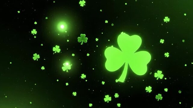 Abstract clover pattern with glowing effect for st patricks day design